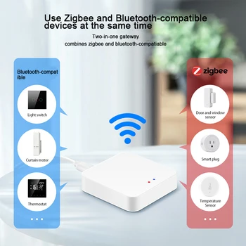 Многорежимный Беспроводной шлюз Tuya ZigBee 3.0 Smart Gateway Приложение Smart Life с дистанционным управлением Работает с Alexa Google Home