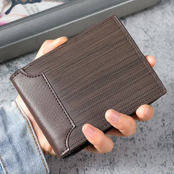 Новая мода, деловой мужской короткий кошелек в простом стиле, трендовый мультикарточный кошелек с зажимом для денег для молодых студентов на молнии на поясе