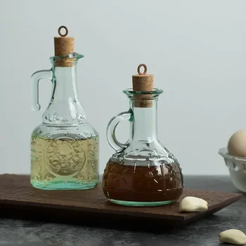 Бытовая бутылка для масла в европейском стиле, стеклянная бутылка для кухни, бутылка для соевого соуса и уксуса большой емкости, бытовая разливочная машина