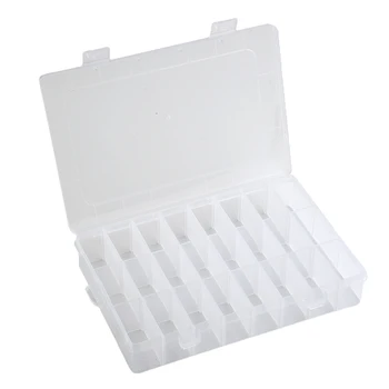 Пластиковая коробка Ящик для хранения 24 Сетки Прозрачные Компактные Легкие Металлические детали Швейные Принадлежности Детали для рукоделия Электронные детали
