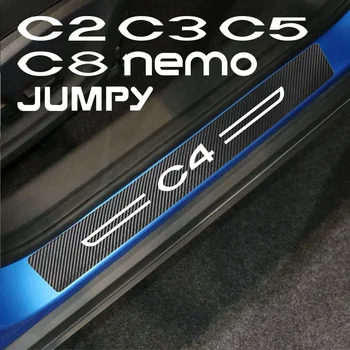Наклейка На Порог Автомобиля, Автоаксессуары Для Citroen C1 C2 C3 C4 C4L C5 C6 C8 C-ELYSEE VTS C-CROSSER JUMPY NEMO XSRAR BERLINGO Picasso