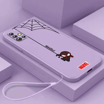 Чехол для телефона Marvel с Человеком-пауком Samsung A73 A72 A53 A52S A42 A33 A32 A23 A22 A13 A12 A03S с жидким покрытием