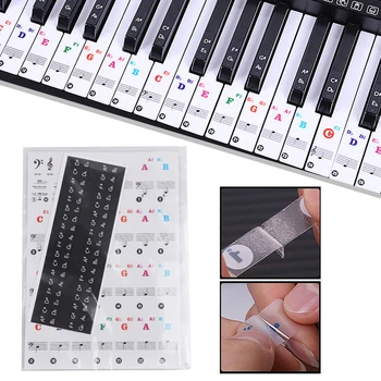 Прозрачная музыкальная наклейка Ноты, наклейки на клавиатуру пианино с 49/61 или 88 клавишами, электронное пианино, символ наклейки на спектр пианино