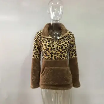 Модный свитер с длинным рукавом, топ с леопардовой строчкой, удобный для повседневной носки, теплая толстовка с капюшоном, пальто с длинным рукавом