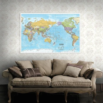 Декор 2012 Политическое распространение Карта мира на английском языке 120 *80 см Нетканый художественный фон Школьные принадлежности Украшение дома