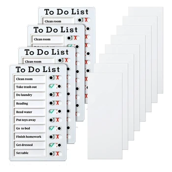 Доска для заметок со списком дел из 4 предметов, Съемная доска для сообщений, Пластиковый контрольный список RV, доска для личного расписания с 8 карточками