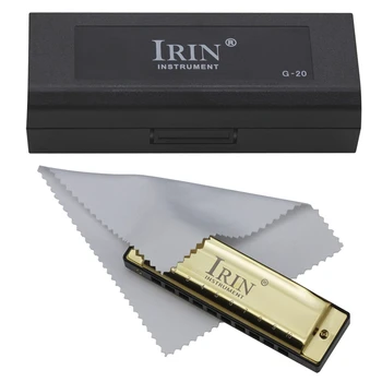 IRIN 10 отверстий 20 тонов G клавиша губная гармоника блюзовый музыкальный инструмент диатоническая арфа с ящиком для хранения