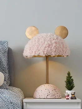Настольная лампа для спальни, Романтическая и креативная детская комната принцессы, Розовый Декоративный Прикроватный ночник