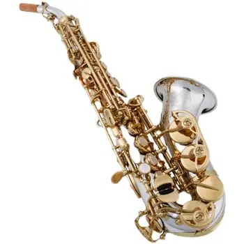 Сопрано-саксофон 9937 Посеребренный золотой ключ с футляром мундштук саксофона Лигатура Язычковый гриф