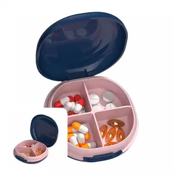 Коробочка для таблеток Удобный силиконовый футляр для таблеток, плотно закрывающийся Маленький витаминный держатель, коробочка для таблеток