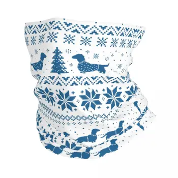 Милая Рождественская Праздничная собака-такса, Зимняя грелка для шеи, женский Ветрозащитный шарф-накидка для лыжных животных, Гетра для домашних животных, повязка на голову