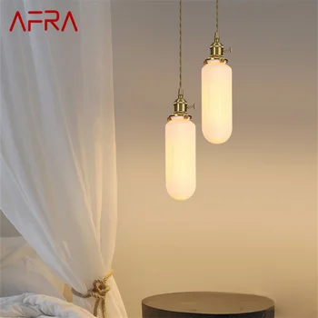 Современный Латунный Подвесной светильник AFRA LED Nordic Creative Simply Ceramics Подвесной Светильник для дома, столовой, спальни, Прикроватной тумбочки