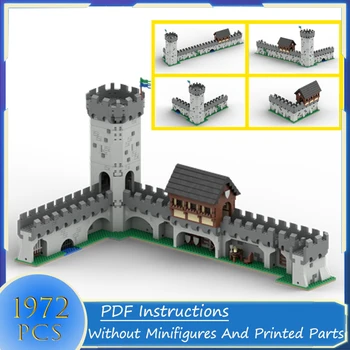 Серия Street View Модульные Средневековые стены Многослойные Строительные блоки Архитектурная модель замка Креативная кирпичная игрушка в подарок