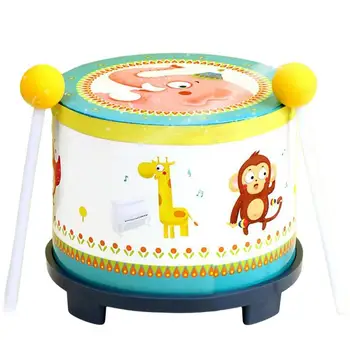 Музыкальный барабан с рисунком животных, Ударные Музыкальные инструменты, барабанная установка для малышей, музыкальные инструменты Монтессори