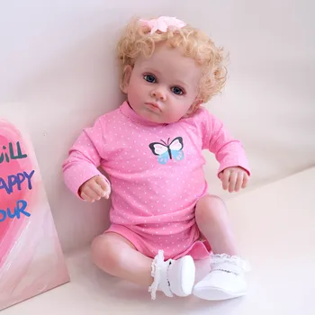 60 СМ Возрожденный Малыш Популярная Кукла Tutti Cute Girl Baby Doll С Укоренившимися Светлыми волосами Мягкое Тело Для Объятий 3D Окрашенная Кожа Кукла Ручной Работы