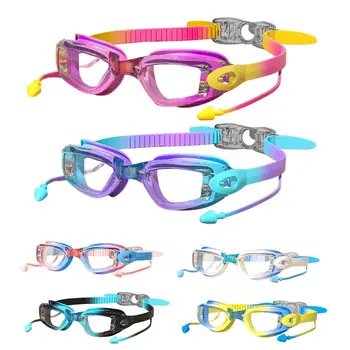 Очки для плавания для мальчиков, очки для дайвинга, широкий обзор, регулируемый ремешок, 100 Защита от ультрафиолета, Отсутствие протечек, Защита от царапин и запотевания, очки для бассейна для детей