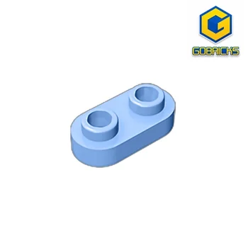 Пластина Gobricks GDS-1403 круглая 1 x 2 с двумя открытыми шипами совместима с детскими развивающими строительными блоками lego 35480 