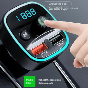 Автомобильный Громкой связи Bluetooth Автомобильный FM-передатчик Q1 Q7 MP3-Модулятор Плеер Громкой Связи Беспроводной Аудиоприемник Dual USB Зарядное Устройство Adapte