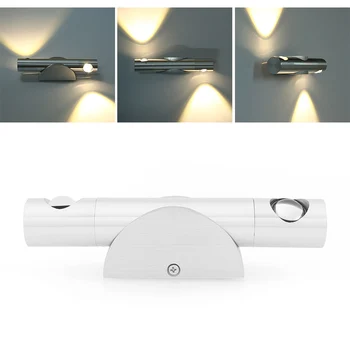 Внутреннее освещение 6 Вт Двойная головная лампа Настенный светильник с вращением на 360 ° теплый белый свет для гостиной, кухни, спальни