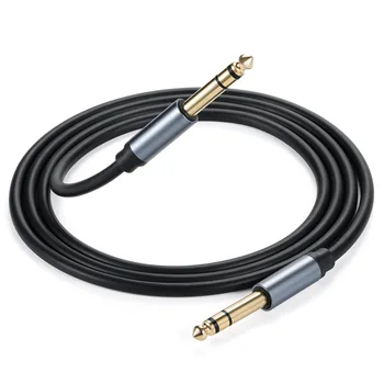 Инструментальный кабель TRS 1/4 дюйма, прямой разъем 6,35 мм для подключения стереозвука, симметричная линия 6,35 мм