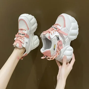 Кроссовки внутри Женская обувь с высокой посадкой 2022 Папина обувь Женская модная обувь на платформе Повседневная обувь Zaptos Mujer Kawaii