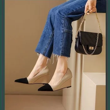 Золотисто-черные лоскутные босоножки на высоком каблуке в стиле пэчворк, брендовые женские вечерние туфли с мелким носком, женские босоножки на высоком каблуке в стиле ретро 6-8 см, новинка