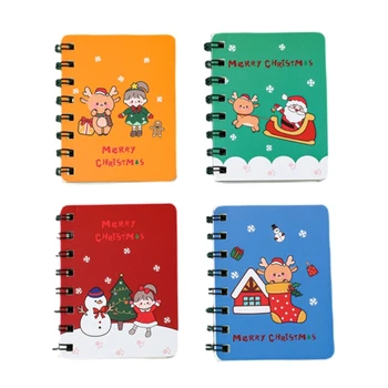 4 шт. мини-рождественские блокноты с подкладкой, маленькие блокноты для рождественской вечеринки, подарок для студентов, девочек и мальчиков, пишущих дневники