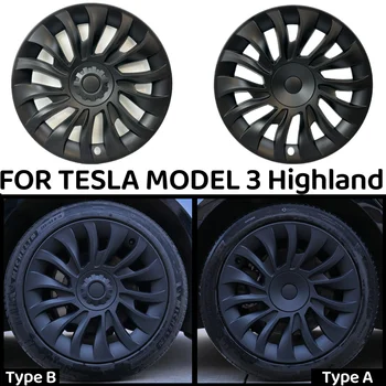 4ШТ 18-Дюймовый Колпак Ступицы для Новой Tesla Model 3 Highland 2024 Performance Сменный Колпак Колеса Автомобильные Аксессуары Для Полного Покрытия Обода