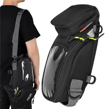 Сильная магнитная сумка для бака мотоцикла, мужская сумка для седла мотоцикла, Одинарная сумка, сенсорный экран для телефона Большой емкости