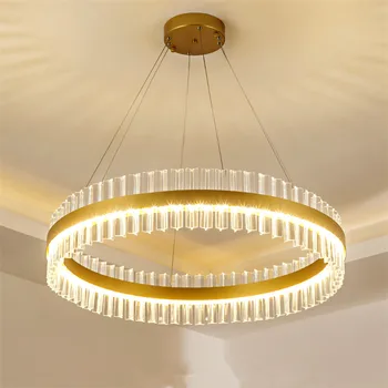 Современная хрустальная люстра Подвесной светильник в скандинавском стиле, подвесной светильник для гостиной, светильники для столовой