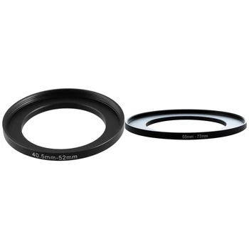 Переходное кольцо с металлическим фильтром из 2 предметов, переходное кольцо для камеры, 40,5-52 мм и 55-77 мм