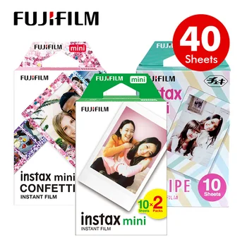 Оригинал 40 листов Fujifilm Instax Mini 12 пленок белого цвета 3 дюйма для фотоаппарата мгновенной печати 11 7+ 8 9 25 40 70 90 Фотобумага lomo link