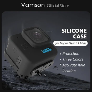 Силиконовый Защитный чехол Vamson для GoPro HERO11 Черный Мини Мягкий Силиконовый чехол Cover Shell для Go pro Hero 11 Mini Accessorie