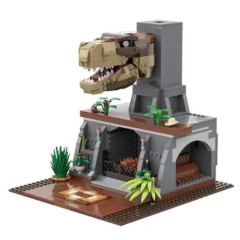 Модель Камина с Головой Динозавра, Набор Строительных Игрушек, 941 шт. MOC Build