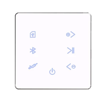 Новый 5-Кратный Усилитель Bluetooth В стене USB SD-Карта Музыкальная Панель Умный Дом Фоновая Аудиосистема Стерео Ресторан Отеля (Белый)