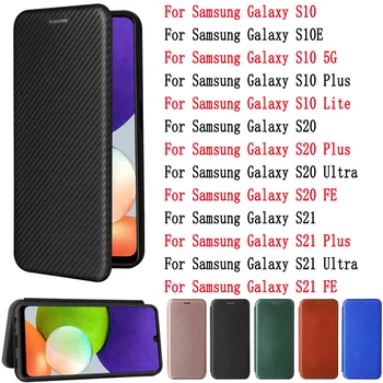 Sunjolly Для Samsung Galaxy S10 S10E S10 5G S10 Plus Lite S20 S21 Plus Ultra FE Чехол-Книжка Кожаный Флип-кошелек с подставкой Для Карт