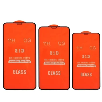 50шт 21D Стеклянная Защитная Пленка Для Экрана iPhone 15 14 13 12 11 Pro Max Mini X XR XS max С Полным Покрытием Из Изогнутого Закаленного Стекла
