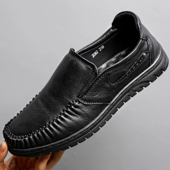 2021 Обувь из натуральной кожи, Мужские Лоферы Из Мягкой Коровьей Кожи, Мужская Повседневная Обувь, Деловая Официальная Обувь