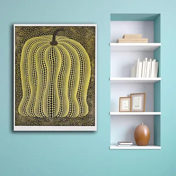 Картина маслом с принтом, настенная живопись Яеи Кусама, Тыква-желтая Домашняя Декоративная настенная картина для гостиной, картина без рамки
