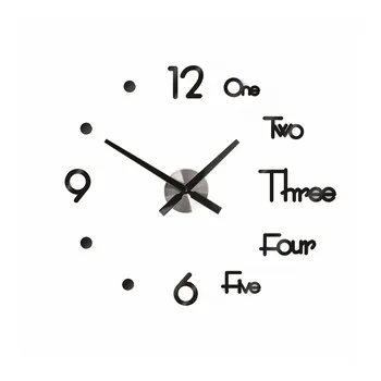 Современный дизайн, большие настенные часы без перфорации, 3D Кварцевые часы своими руками, модные наклейки на часы для украшения дома в гостиной Horloge