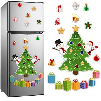 Рождественские Магниты на Холодильник, Декор для Рождественской Елки, Магниты на холодильник, Магнитные наклейки на холодильник в виде Рождественской елки своими руками