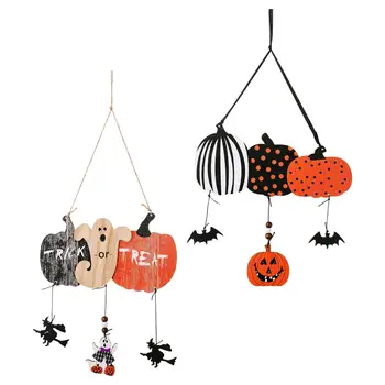 Подвесные вывески в виде тыквы на Хэллоуин, деревянные украшения для прихожей и крыльца