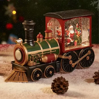 Санта-Клаус, Снеговик, Рождественский подарок, Музыкальная шкатулка, поезд, Музыкальная Шкатулка, Хрустальный шар, Украшения для стола
