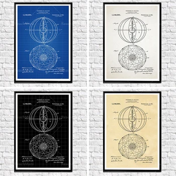 Астрономический Глобус Патентная Печать, Патентное Астрономическое Настенное Искусство, Астрономический Декоративный Космический Плакат, Космический Плакат