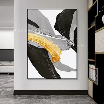 100% Ручная работа красочный черно-серый холст современная картина Маслом Современная Картина для Украшения кухни в гостиной