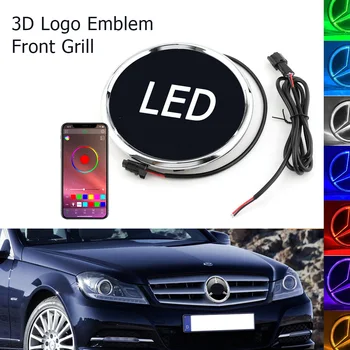 3D 185 мм светодиодная RGB подсветка передней решетки со звездным логотипом, эмблемы для Mercedes Benz W204 с управлением через мобильное приложение