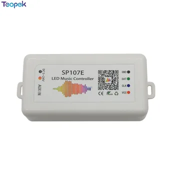 SP107E SPI Светодиодный Музыкальный Контроллер Bluetooth Для WS2812B WS2811 SK6812 UCS1903 LPD6803 WS2801 Светодиодный Пиксельный Полосовой Светильник DC5-24V