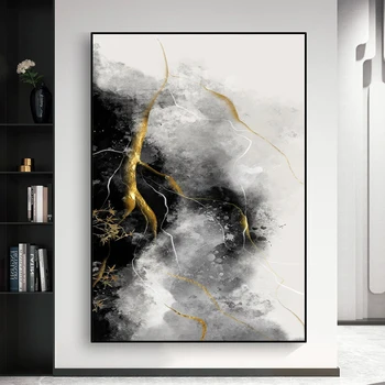 100% Рисованный Холст Золотой Абстрактный Дизайн Масляная Живопись Настенная Художественная Картина Для Украшения Гостиной Салон Maison Luxe