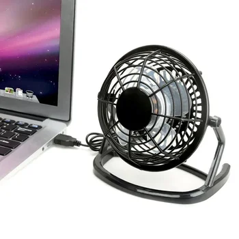 Бесшумный вентилятор USB, настольный кулер для ноутбука, портативный настольный ПК, офисный летний охлаждающий вентилятор с 4 лопастями, вращающийся мини-вентилятор USB
