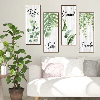 Декоративная наклейка на стену со свежим зеленым растением для украшения стен гостиной, фоновая стена и самоклеящийся рисунок на стене